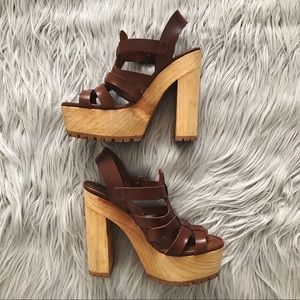 Zara Leather Wooden Platforms
